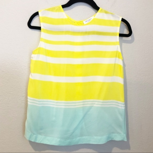 Equipment Silk Yellow Stripe Tank